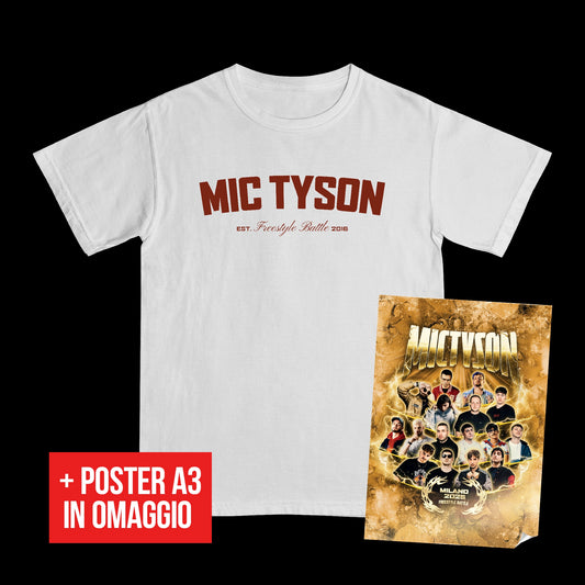 MIC TYSON 5 - White Logo Tee + Poster OMAGGIO